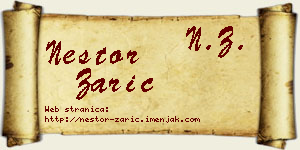 Nestor Zarić vizit kartica